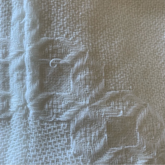 Confetti Knit Baby Blanket ~ Textured Pattern Fringe ~White ~Made in Japan ~Soft - Picture 5 of 5